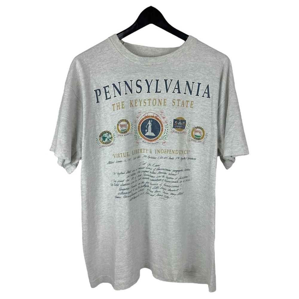 Vintage 90s Pennsylvania The Keystone State Tourist Single Stitch Shirt Size XL